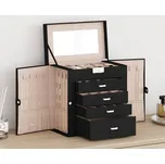 vidaXL Šperkovnice 5-vrstvá se zrcadlem uzamykatelná černá