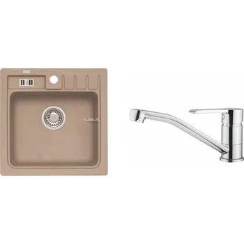 Granitový dřez Alveus SET ALVEUS NIAGARA 20/55 + BATERIE RUTA - béžový granitový dřez 465 x 465 mm v setu s baterií