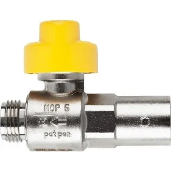 Ventil OMB Plynový protipožární bezpečnostní kohout přímý s motýlem 1/2" FM