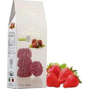 Čokoláda Le Preziose želatinové bonbóny s ovocnou šťávou z jahod 200g