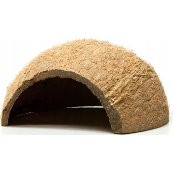 Teraristika KOKOSOVÝ OŘECH ŠKRABANÝ PŮLKA DEKORACE ÚKRYT AKVÁRIUM