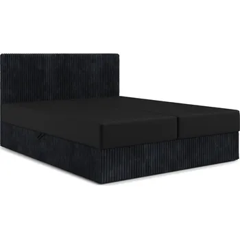 Postel Čalouněná postel MOE s úložným prostorem 180x200 cm Černá
