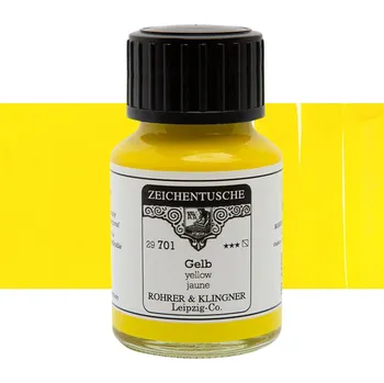 Tuš Rohrer & Klingner Zeichentusche 50 ml - Yellow
