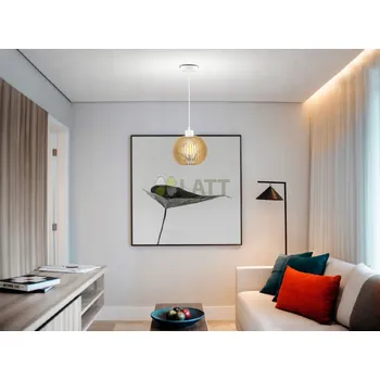 Osvětlení Dřevěná hustá koule závěsná stropní lampa