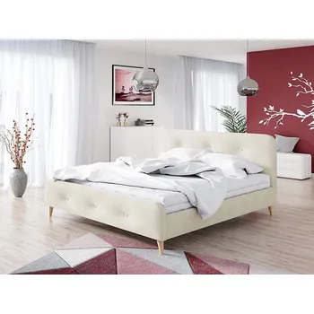 Postel Čalouněná manželská postel Mirjan 180x200 odstíny béžové