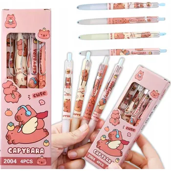 Propisky do školy Sada školních propisek Kapybara Černý inkoust 4 ks