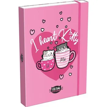 Set školních potřeb box na sešity A4 Kittok Heart Kitty 24