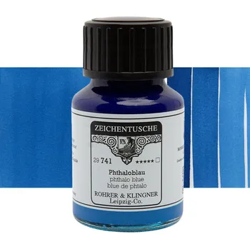 Tuš Rohrer & Klingner Zeichentusche 50 ml - Phthalo Blue