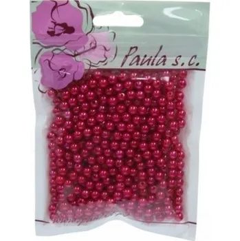 Dětské navlékací korálky Korálky 6mm červené bordo plastové 50 g [A]