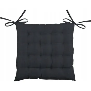 Polštář Polštář na židli BEA 40x40 cm Antracitová prošívaná Vázání sedáku