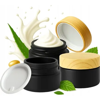 Sklenice 20x Sklenice nádoby ČERNÉ MATNÉ 5g na vzorky krému, balzámu, masti Gel