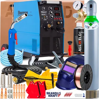 Svářečka INVERTOROVÁ SVÁŘEČKA SHERMAN MIG 261M 4R 230V 400V 250A MMA MĚKKÉ PÁJENÍ