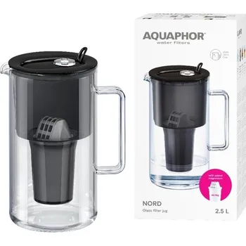 Filtrační konvice Filtrační konvice skleněná Aquaphor Nord 2,5 l s náplní A5 Mg (350 l) černá