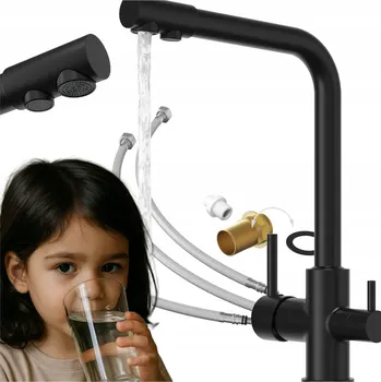 Vodovodní baterie Kuchyňská stojánková baterie Granitan FLOW černá