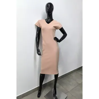 Dámské šaty OFF PINK šaty Elmira - olivová, S (Dámské šaty s krátkým rukávem a pruhy)