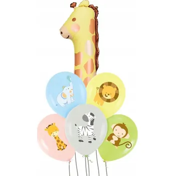 Balónek Sada balónků k 1. narozeninám – motiv safari zoo zvířátka