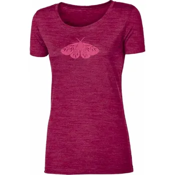 Dámské oblečení triko krátké dámské Progress VINKA "ARCTIA" merino vínový melír