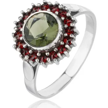 Prsten Český Granát Jan Kos jewellery Stříbrný prsten 12101445009.56