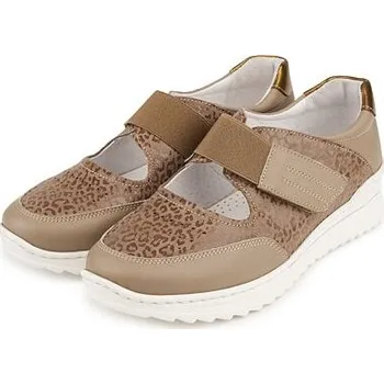 Dámské tenisky Vlnka Dámské kožené tenisky na suchý zip Valerie hnědá velikost obuv dospělí 36