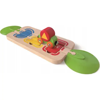 Vláček a vláčkodráha Vláček Tory TRAIN s barevným třídičem Hape 15111