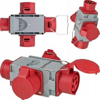 Elektrická zásuvka Elektrická Zásuvka rozbočka Brennenstuhl červený