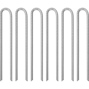 vidaXL Stanové kolíky 6 ks ve tvaru U 41,5 cm Ø 12 mm pozinkovaná ocel