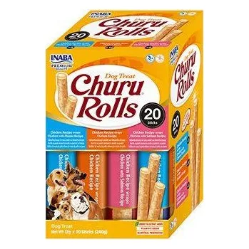 Pamlsek pro psa Churu Dog BOX Rolls Chicken wraps Variety 20x12g
