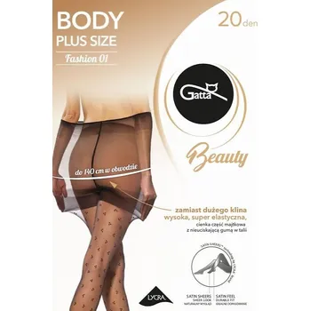 Dámská móda Gatta punčochové kalhoty Body plus Fashion 01 20DEN - černá, XL (Dámské punčochové kalhoty Gatta)