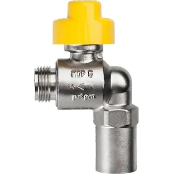 Ventil OMB Plynový protipožární bezpečnostní kohout rohový s motýlem 1/2" FM