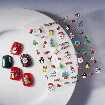 samolepka VÁNOČNÍ Samolepky na Nehty 3D Samolepící Vystouplé Vzory - MIKULÁŠ