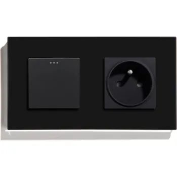 vypínač JEDNOPÓLOVÝ SCHODIŠŤOVÝ SKLENĚNÝ KLASICKÝ SPÍNAČ 1K + ZÁSUVKA