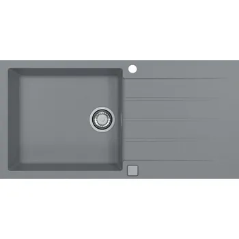 Granitový dřez Alveus CADIT 50 beton 81 + pop up sifon, obdélníkový granitový dřez 1000x500x200 mm s odkládací plochou Beton