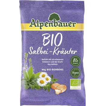 Cukrovinka Alpenbauer BIO Přírodní bonbóny Šalvěj - bylinky 90 g