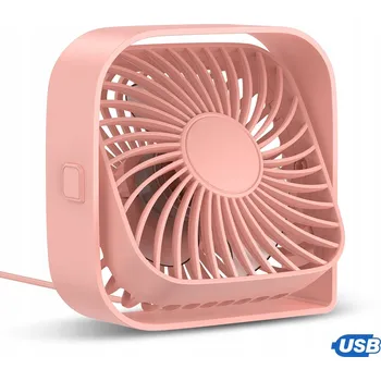 Domácí ventilátor USB Ventilátor Tichý Mini Stolní Ventilátor Chlazení TOPK K50 Růžový