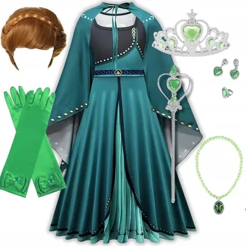 Karnevalový kostým KOSTÝM KOSTÝM ANNA LEDOVÉ KRÁLOVSTVÍ PRINCEZNA KARNEVALOVÝ PLES ŠATY 128