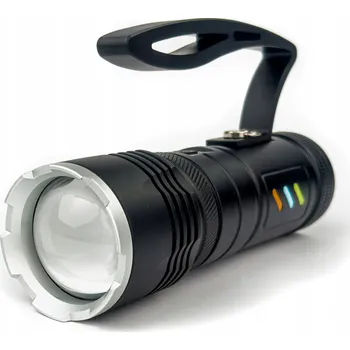 TURBO MOC- LATARKA LED WHITE LASER RED VÝKONNÁ LED SVÍTILNA S BÍLÝM A ČERVENÝM LASEREM, POWERBANKA 7000mAh, DOSAH 1900m