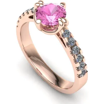 Prsten Prsten s brilianty a růžovým safírem PK21001 Materiál: Červené zlato 14kt