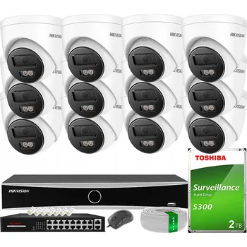 IP kamera MONITOROVACÍ SYSTÉM HIKVISION 12 IP KAMER 6MPX Smart Hybrid Light Venkovní HDD 2TB