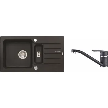 Granitový dřez Alveus SET ALVEUS NIAGARA 70- 91+ BATERIE NINA 91 - granitový černý dřez 780 x 435 mm v setu s baterií