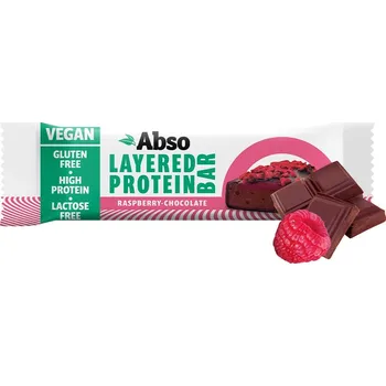 AbsoRICE AbsoBAR Layered Protein Bar - Vegan Protein Bar (50 g, Čokoláda a maliny)