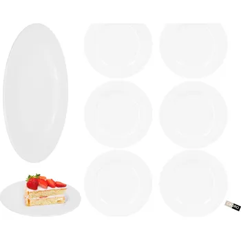 Talíř Dezertní talíř Cadro 6x Talerz deserowy biały porcelana 20 cm 20 cm