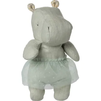 Hračka Maileg Lněný hroch s baletní sukýnkou Mint Maileg Safari Friends, Hippo w. Skirt, Small - Mint