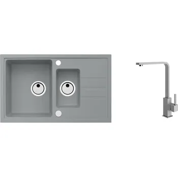 Granitový dřez Alveus SET ALVEUS Intermezzo 70-81 + baterie AFRA 81 obdélníkový granitový dřez 780 x 480 mm v setu s baterií