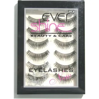 Péče o řasy a obočí Umělé řasy na pásku hedvábné černé SADA 6 PÁRŮ + LEPIDLO F-12