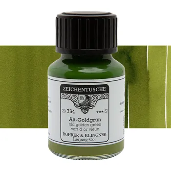 Tuš Rohrer & Klingner Zeichentusche 50 ml - Old Golden Green