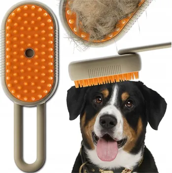 Kosmetika pro psa PARNÍ KARTÁČ PRO PSA A KOČKU ZVÍŘAT DÁVKOVAČ SRST 3v1 ELEKTRICKÝ