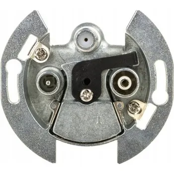 Elektrická zásuvka Anténní zásuvka nástěnná Hager stříbrná