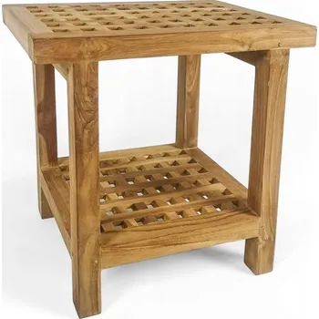 Stolička Stolička, regál do koupelny z teakového dřeva SHEKINA SPA03