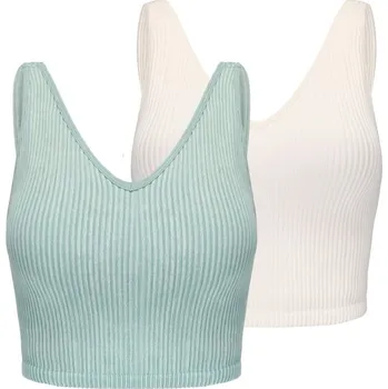 Slazenger 2PK Bra Tank Womens Aquifer/Sugar 10 (38)