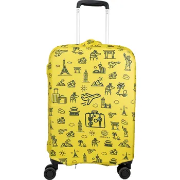 Elastický obal na kufr - Svět - žluto černý - Abbara Velikost: S